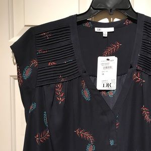 Dr2 Navy Print Blouse Plus Size